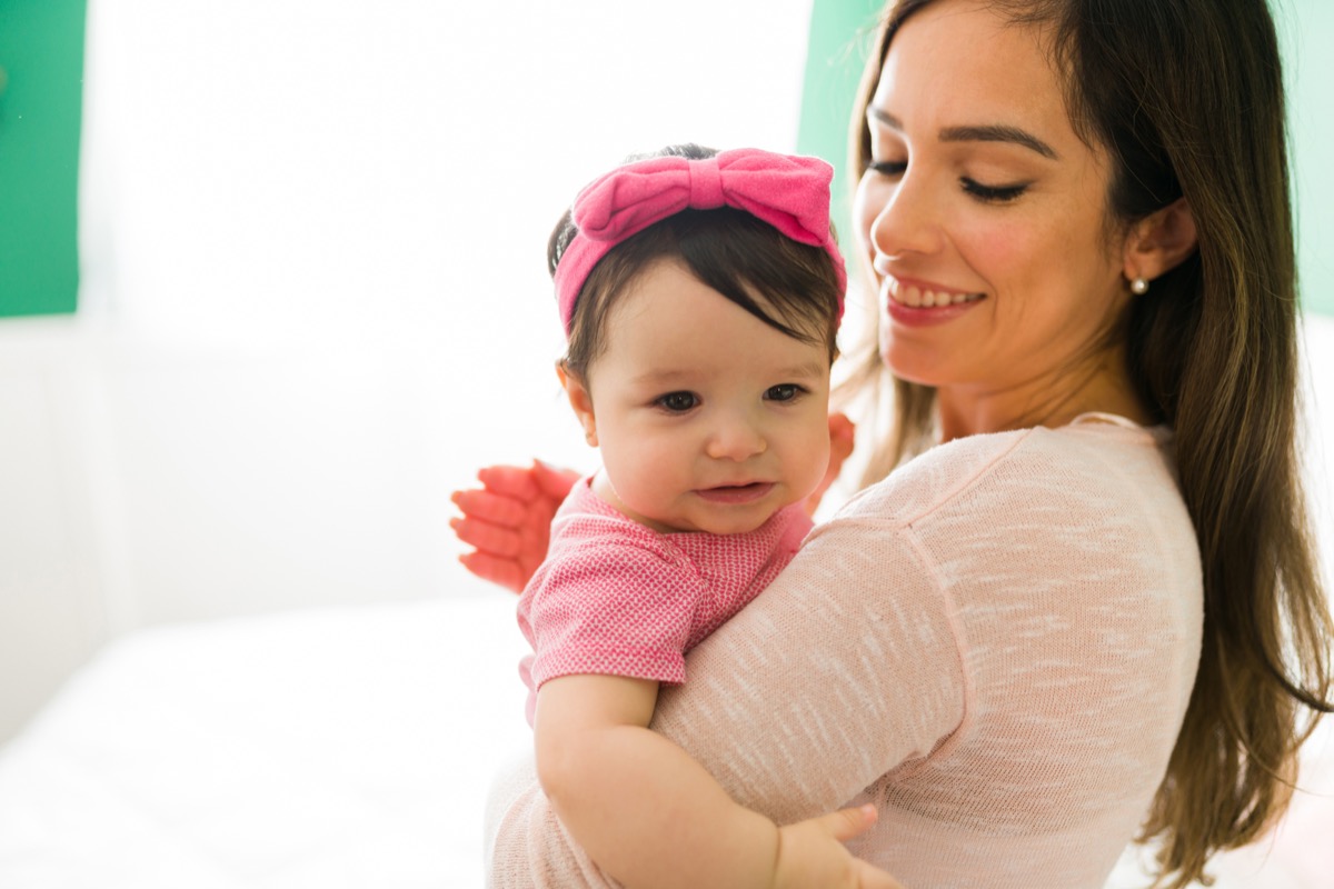 Mother holding baby